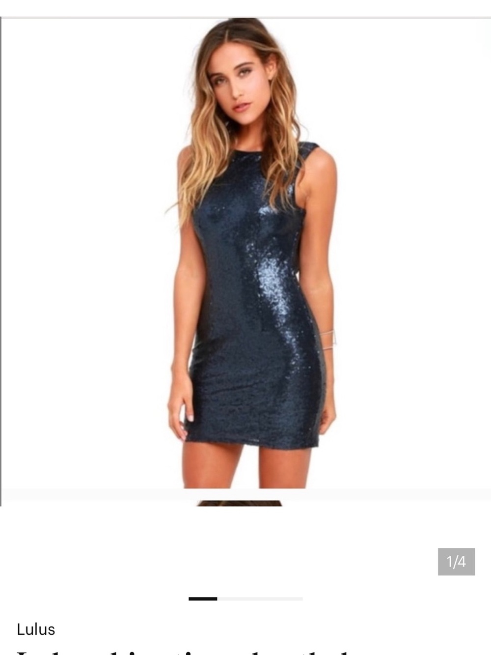 Lulu’s Sleeveless Navy Sequin Sheath Dress